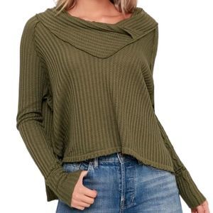 Free People We The Free Wildcat Thermal Top Size XS Oversized Fit